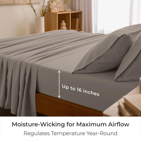 Mellanni deep-pocket 16in fit secures tall mattresses for a smooth surface