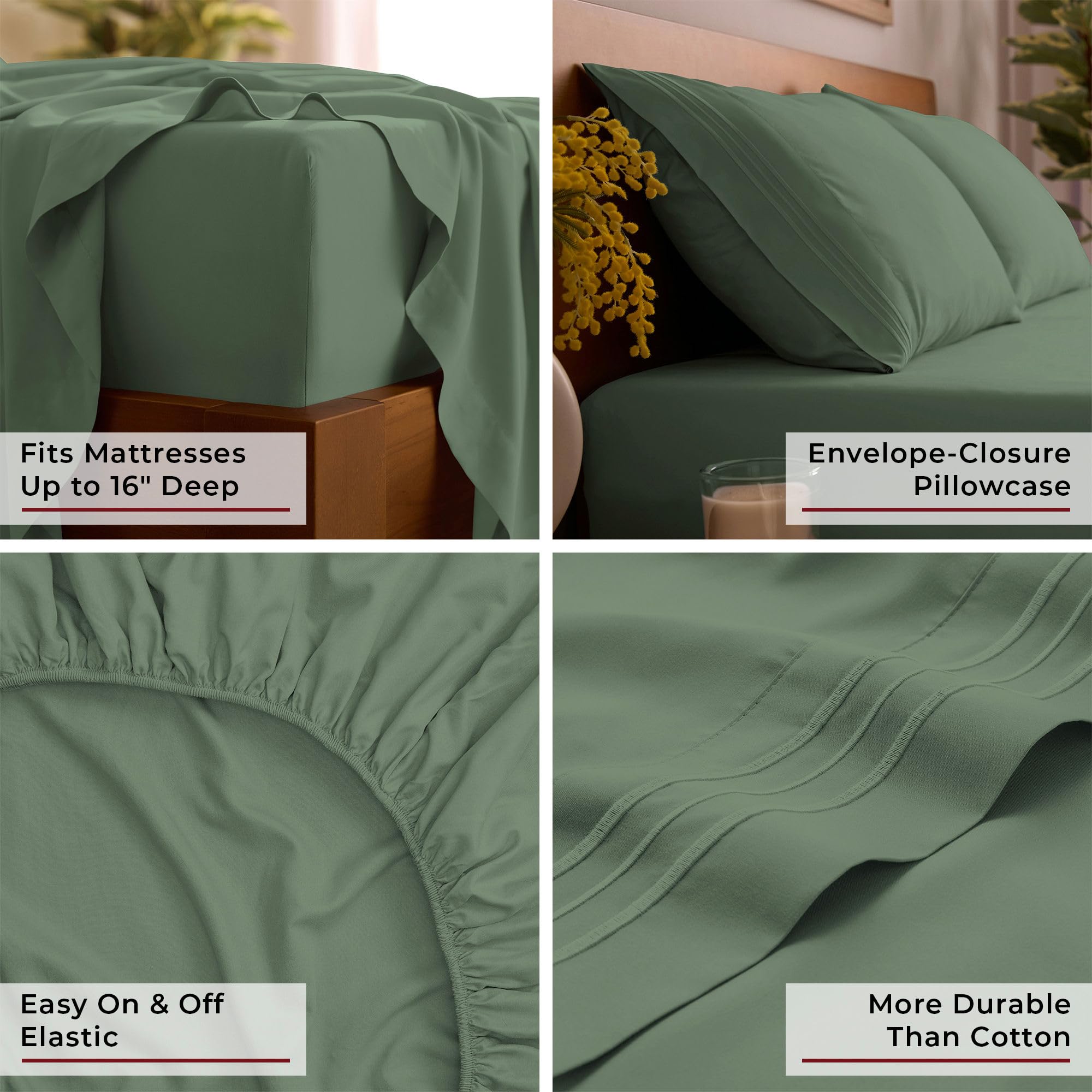 Deep-pocket fit up to 16 inches ensures secure mattress coverage