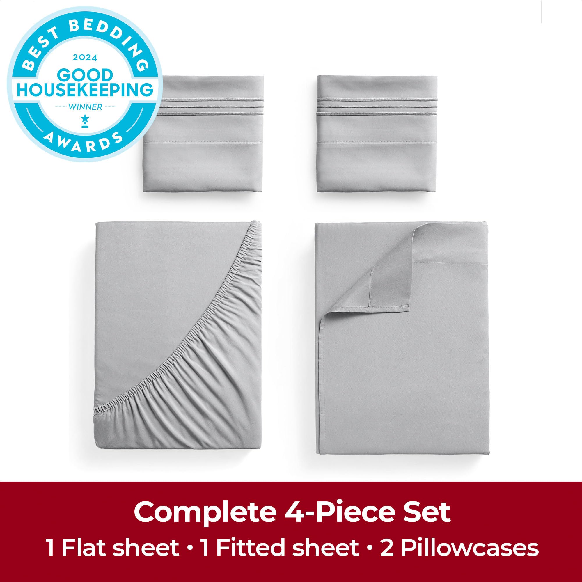 Deep-pocket illustration shows secure fit on mattresses up to 21 inches
