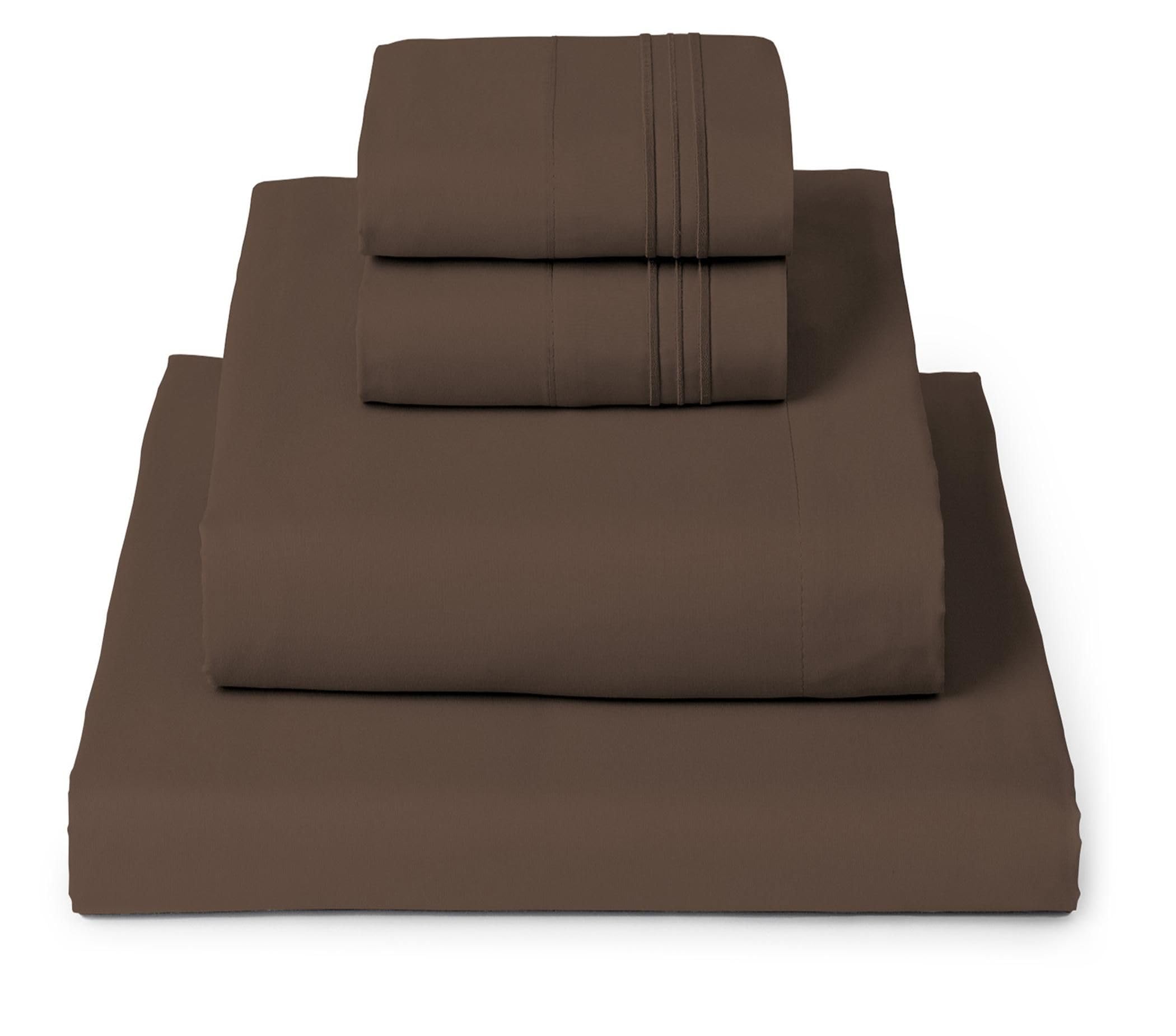 Mellanni Iconic Collection queen sheets brown packaging highlights premium quality and value.