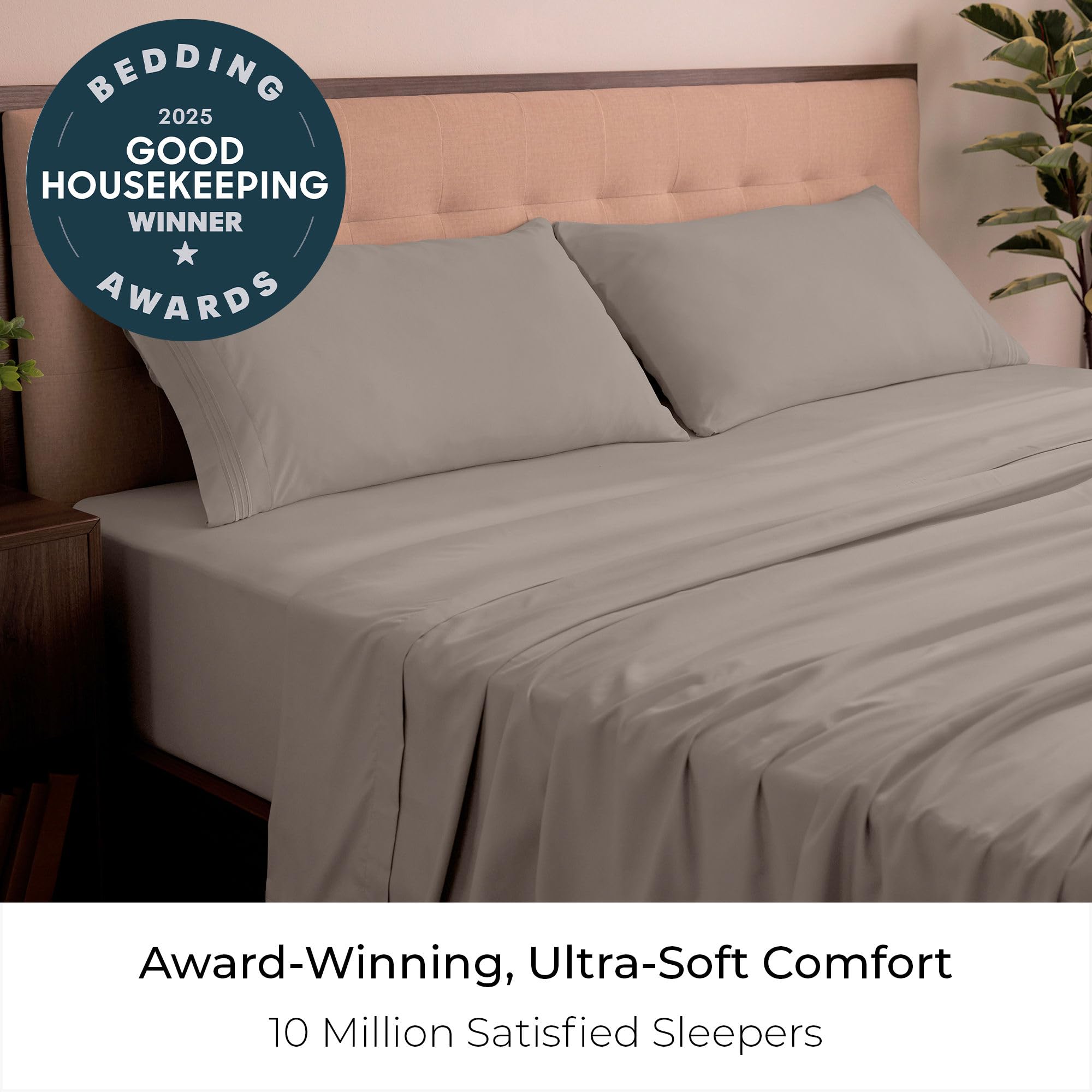 Mellanni king sheets close-up shows ultra-soft microfiber for a silky feel.