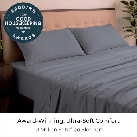 Mellanni King Sheets closeup shows ultra-soft microfiber feel.