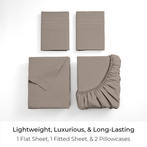 Mellanni king sheets lightweight breathable fabric for year-round comfort.