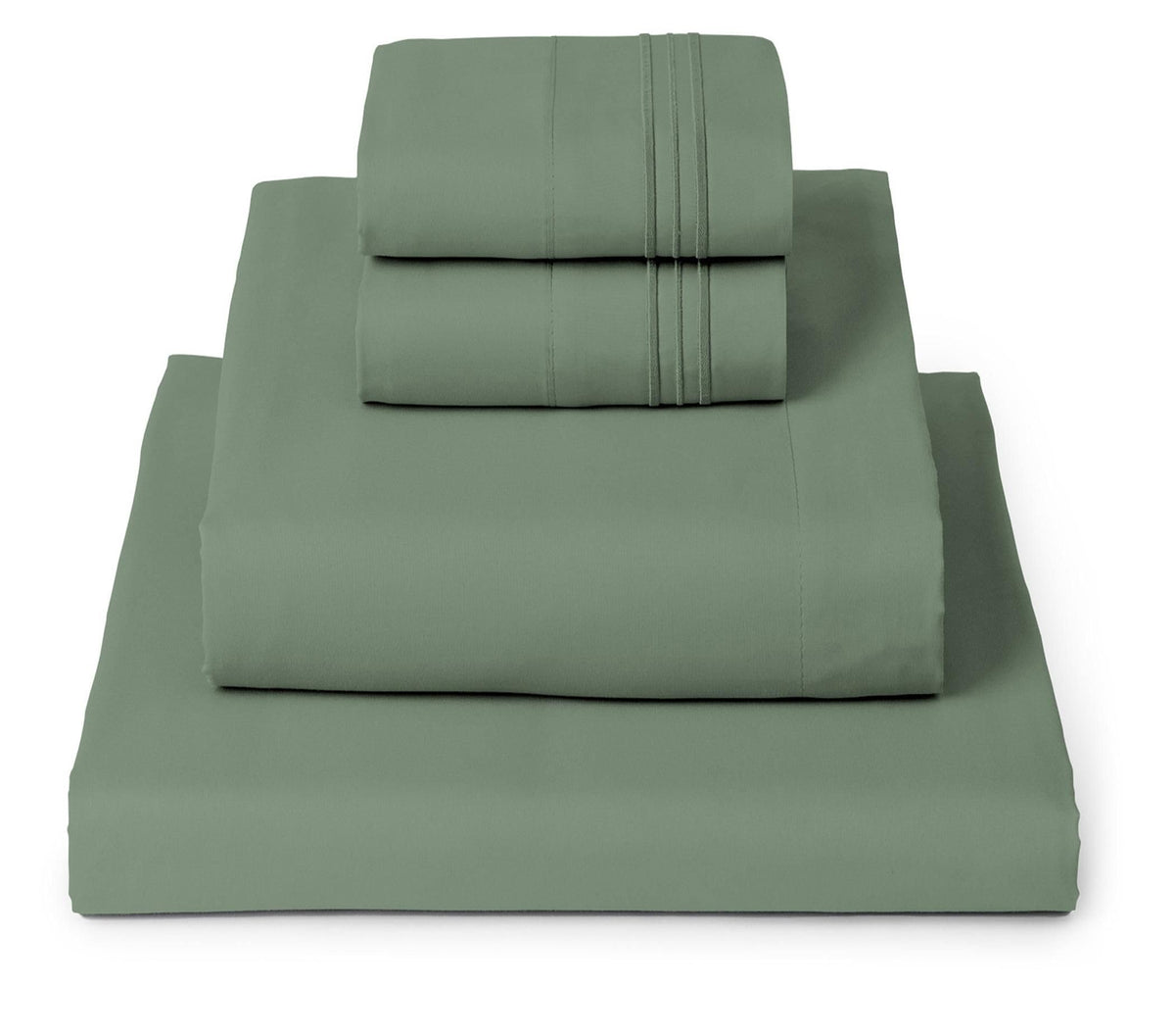 Mellanni King Sheets Sage folded display shows ultra-soft comfort