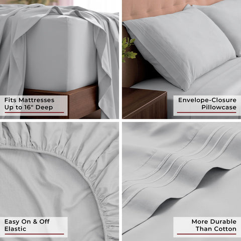 Mellanni king sheets set easy-care laundry and machine washing.