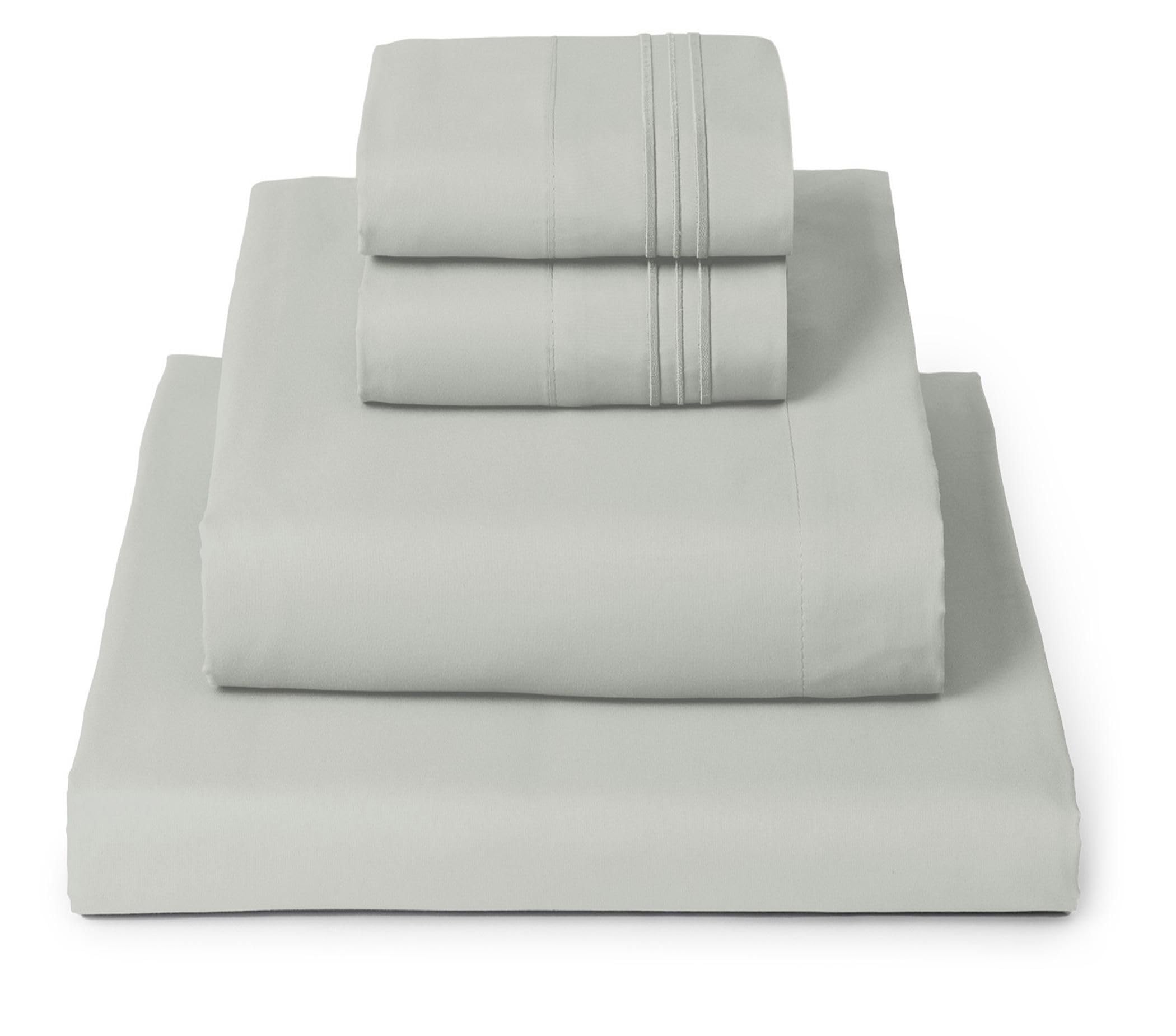 Mellanni king spa mint sheets laid flat for ultra-soft microfiber comfort.