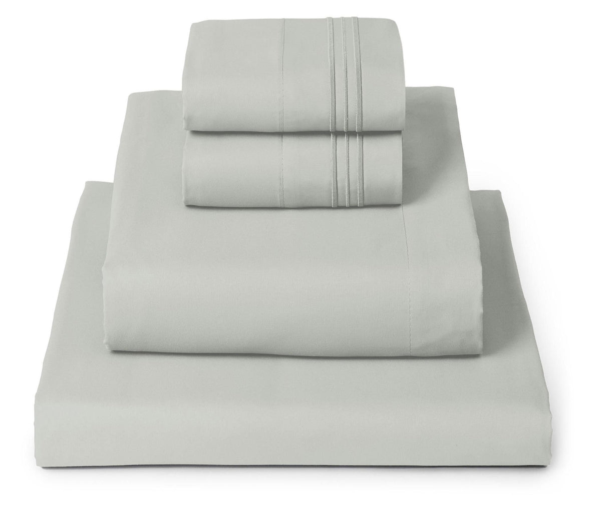 Mellanni king spa mint sheets laid flat for ultra-soft microfiber comfort.