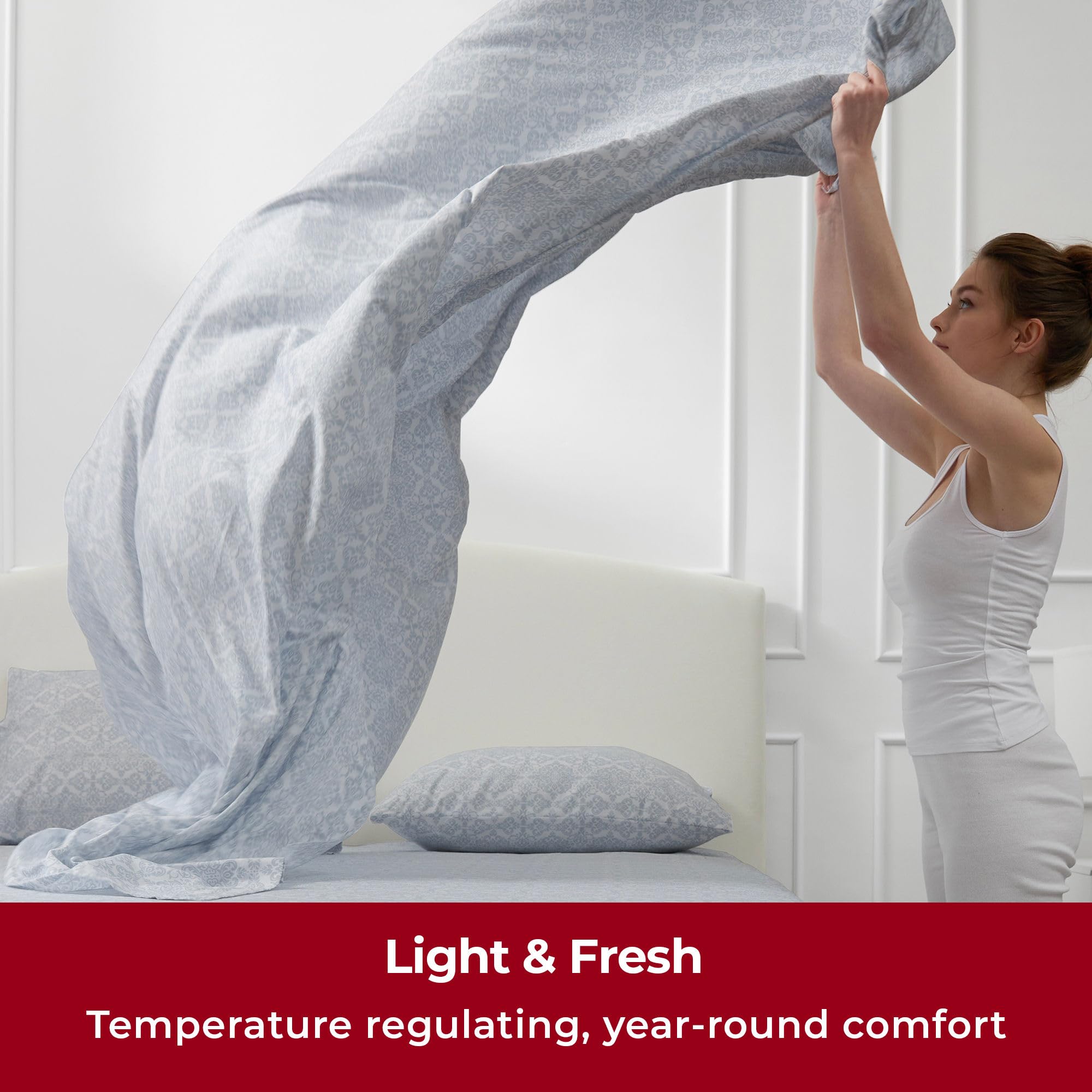 Mellanni king sheets wrinkle-free weave keeps bed looking neat with minimal ironing.