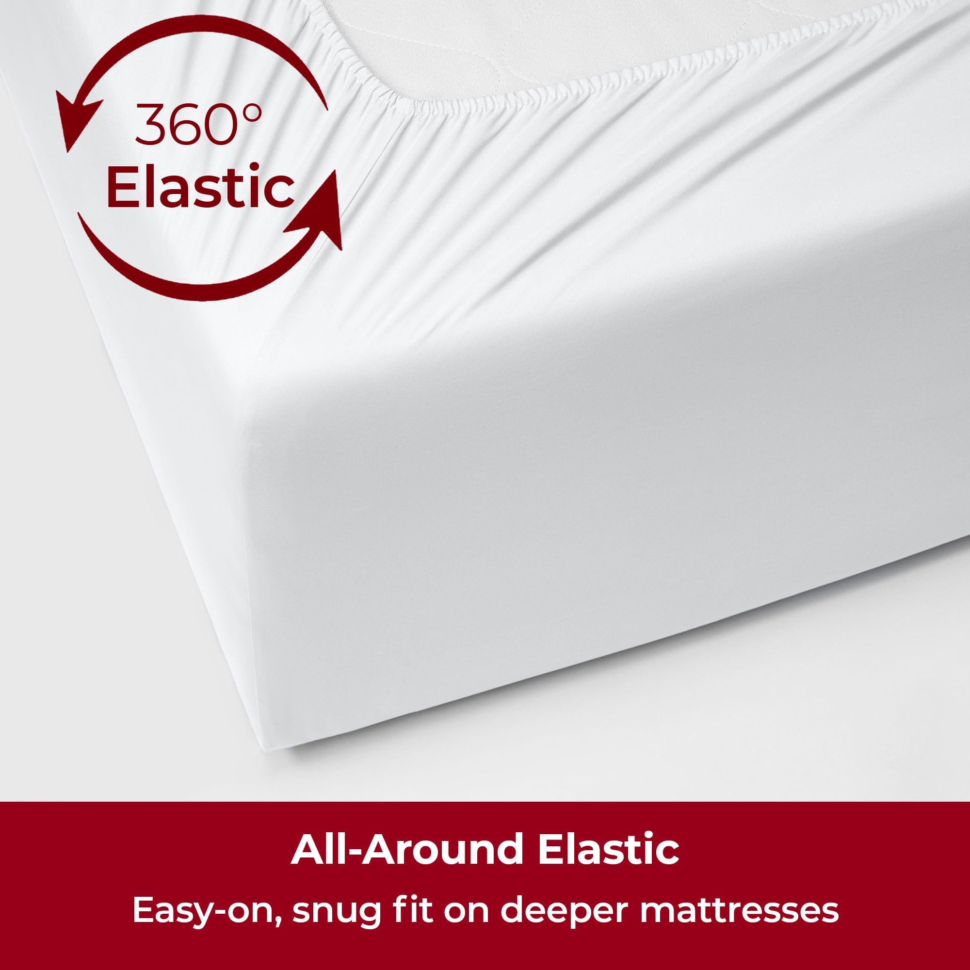 Mellanni pillowcases 20x40 close-up with crisp white finish