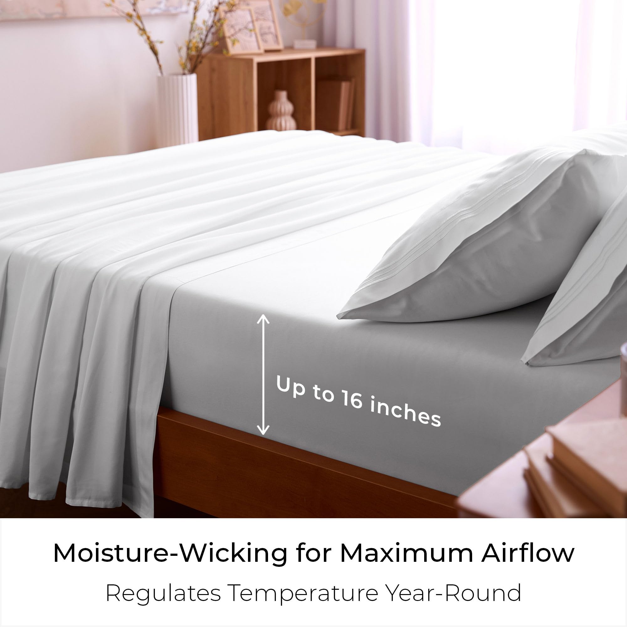 Mellanni queen sheet set is easy to care and quick-drying for busy households.