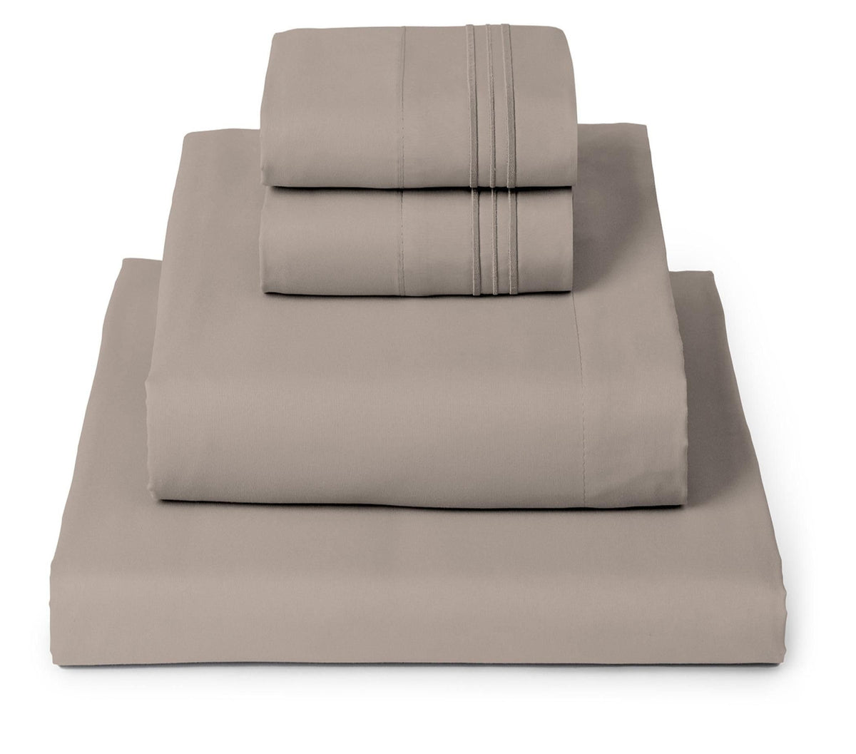 Mellanni queen 4pc set on bed shows airy luxury and all-season comfort