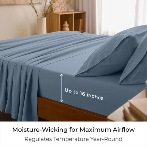 Mellanni deep-pocket fit demonstrates secure snug fit on tall mattresses
