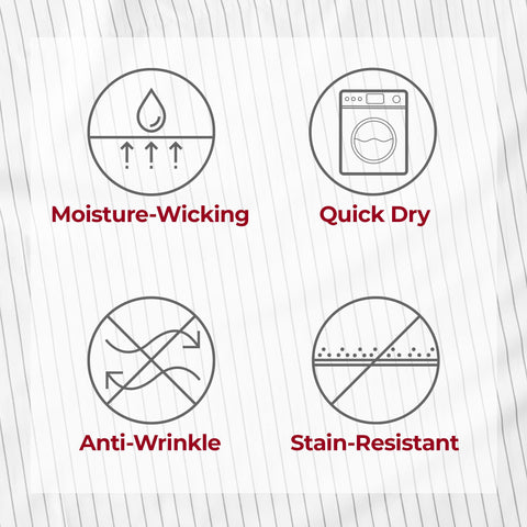 Mellanni easy-care durability showcased by machine-wash friendly fabric and quick-drying performance.