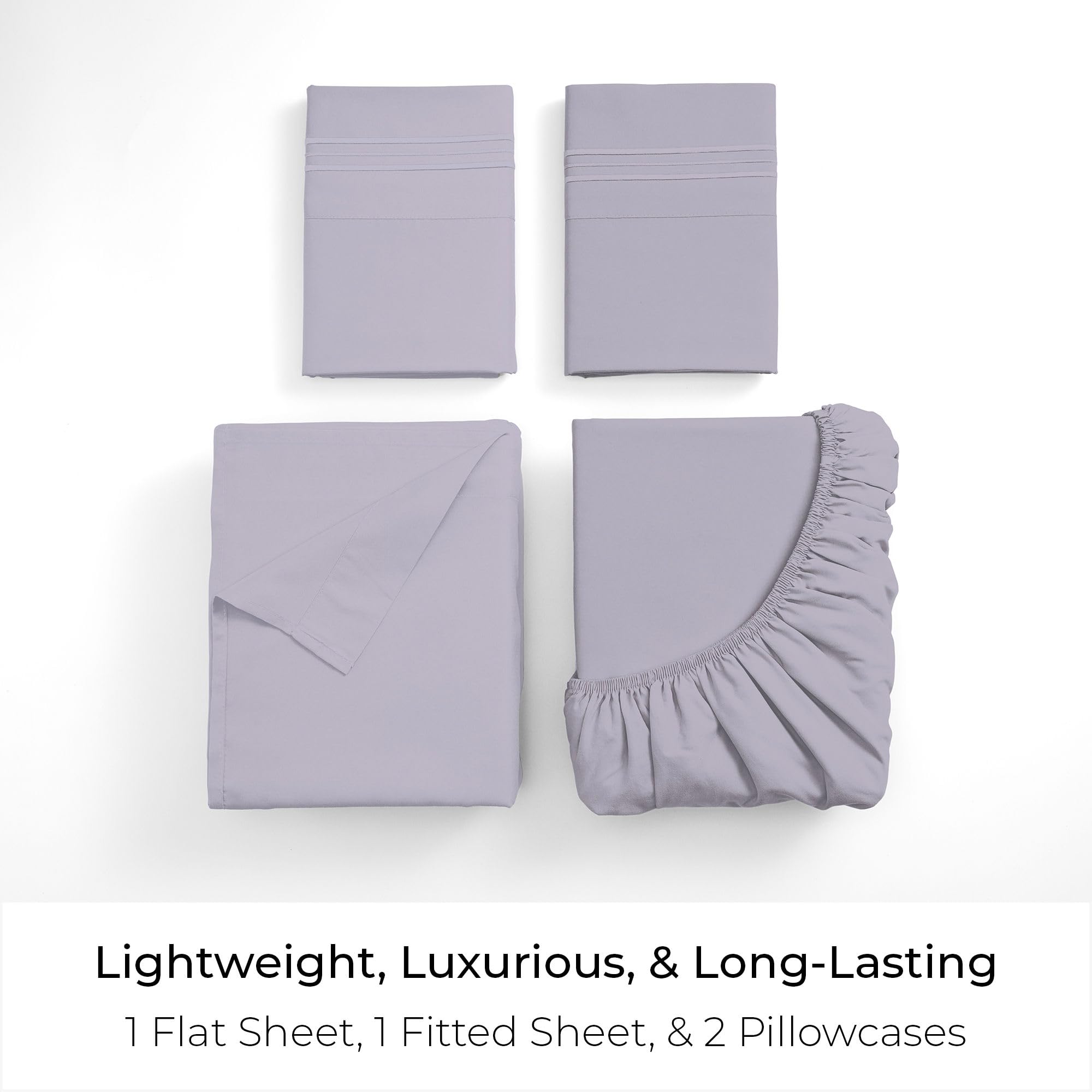 Mellanni queen sheets two-pack pillowcases with smooth finish and cozy feel