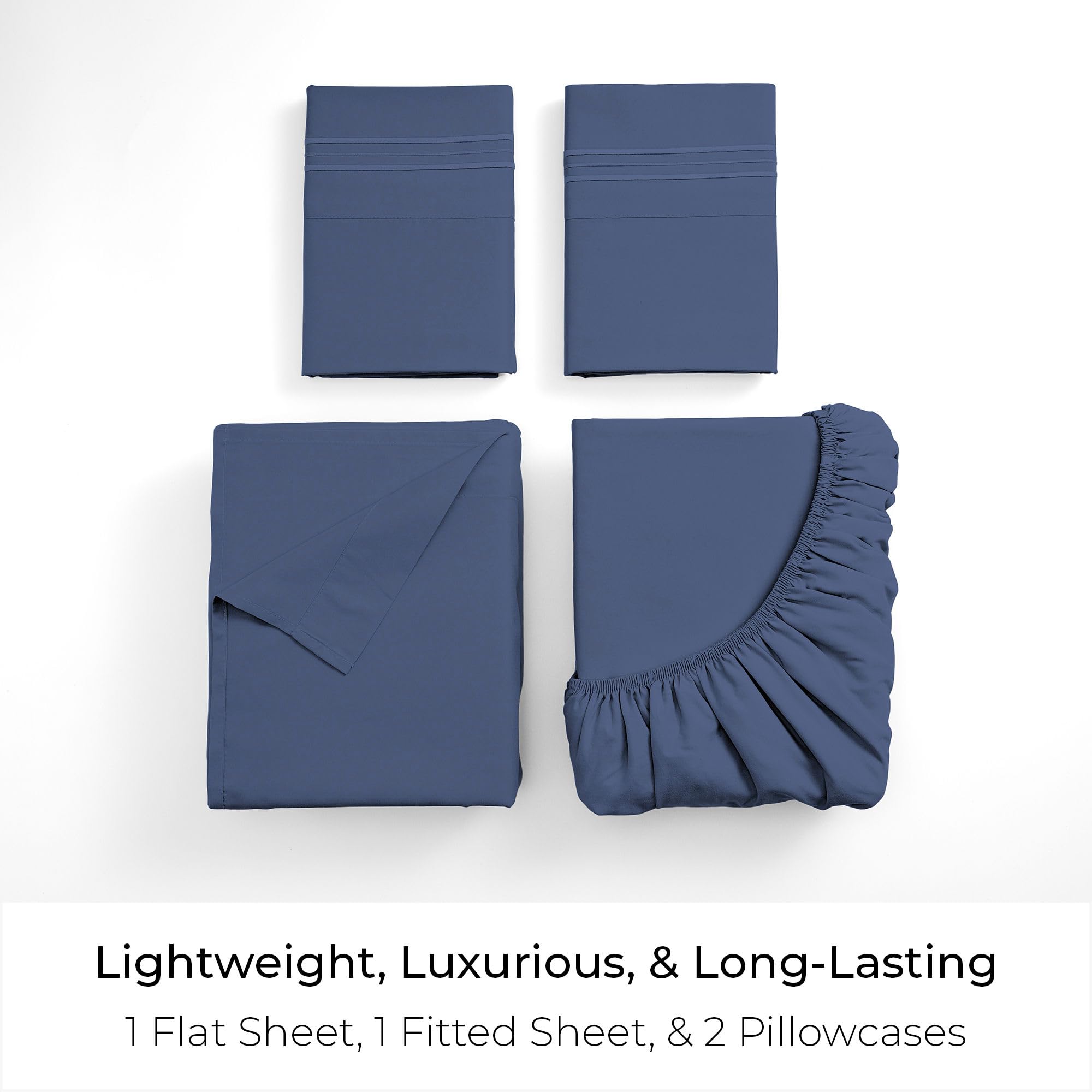 Durable Mellanni Blue Nova fabric withstands frequent washing