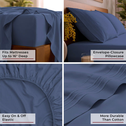 OEKO-TEX certified Mellanni Blue Nova sheets for safety and quality