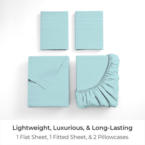 Deep pockets image demonstrating secure fit for mattresses up to 16 inches.