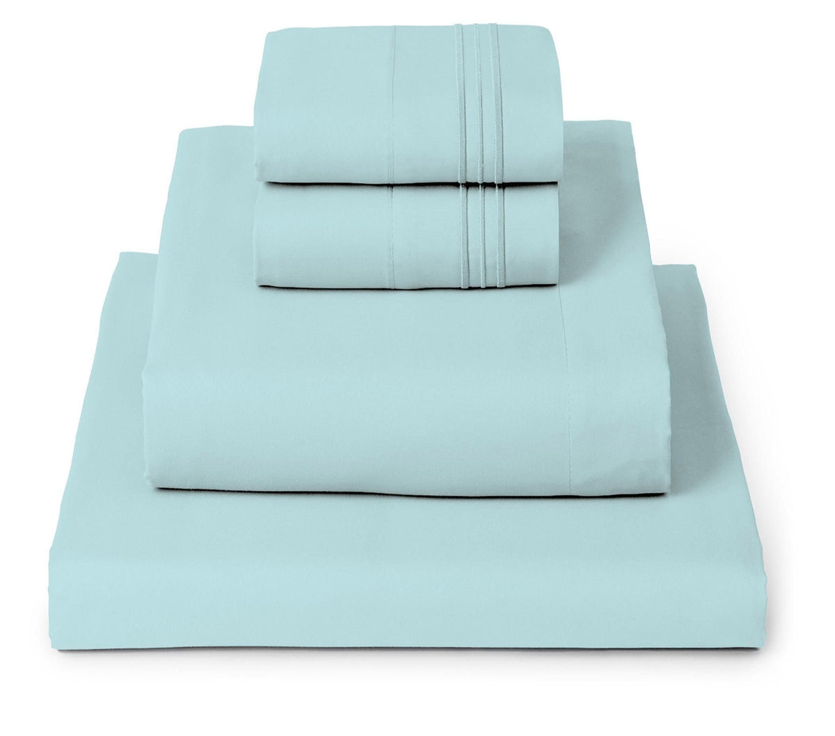 Mellanni Aqua queen sheets set on bed showing hotel luxury and breathable comfort.