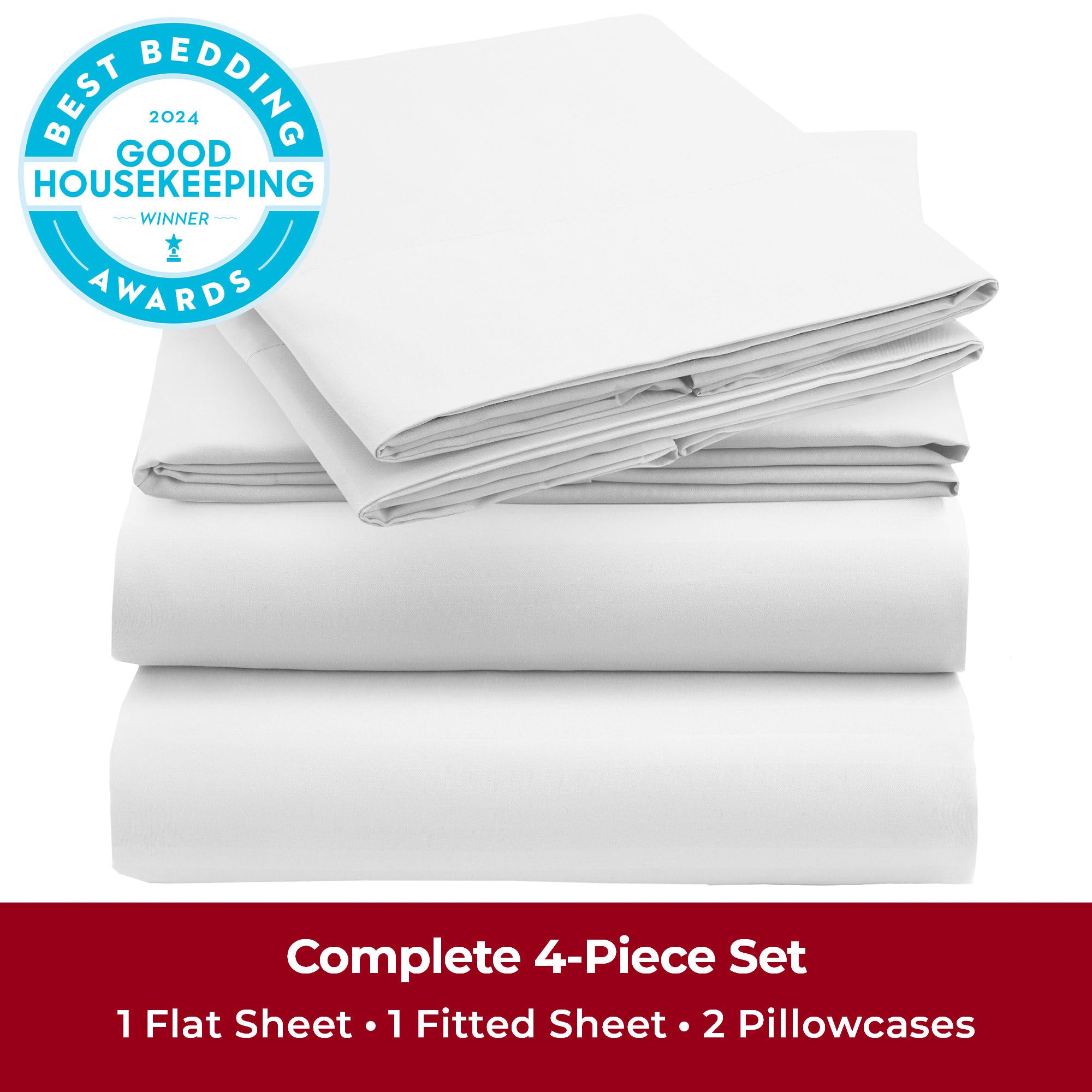Mellanni queen sheets set fitted sheet close-up shows secure deep-pocket fit for tall mattresses.