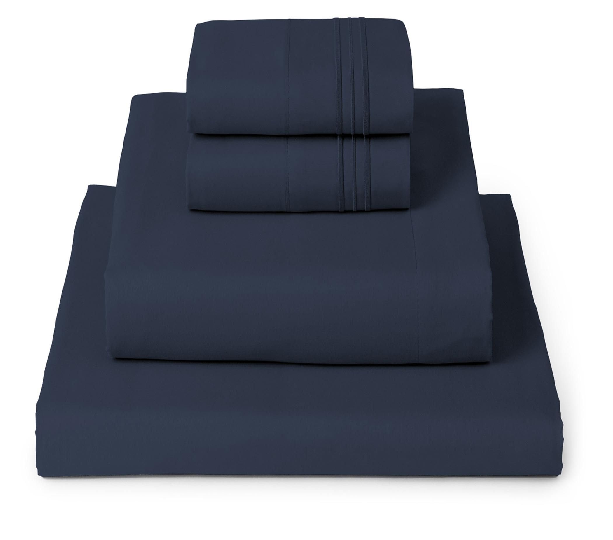 Mellanni queen sheets set fitted sheet with deep pockets for a secure fit.