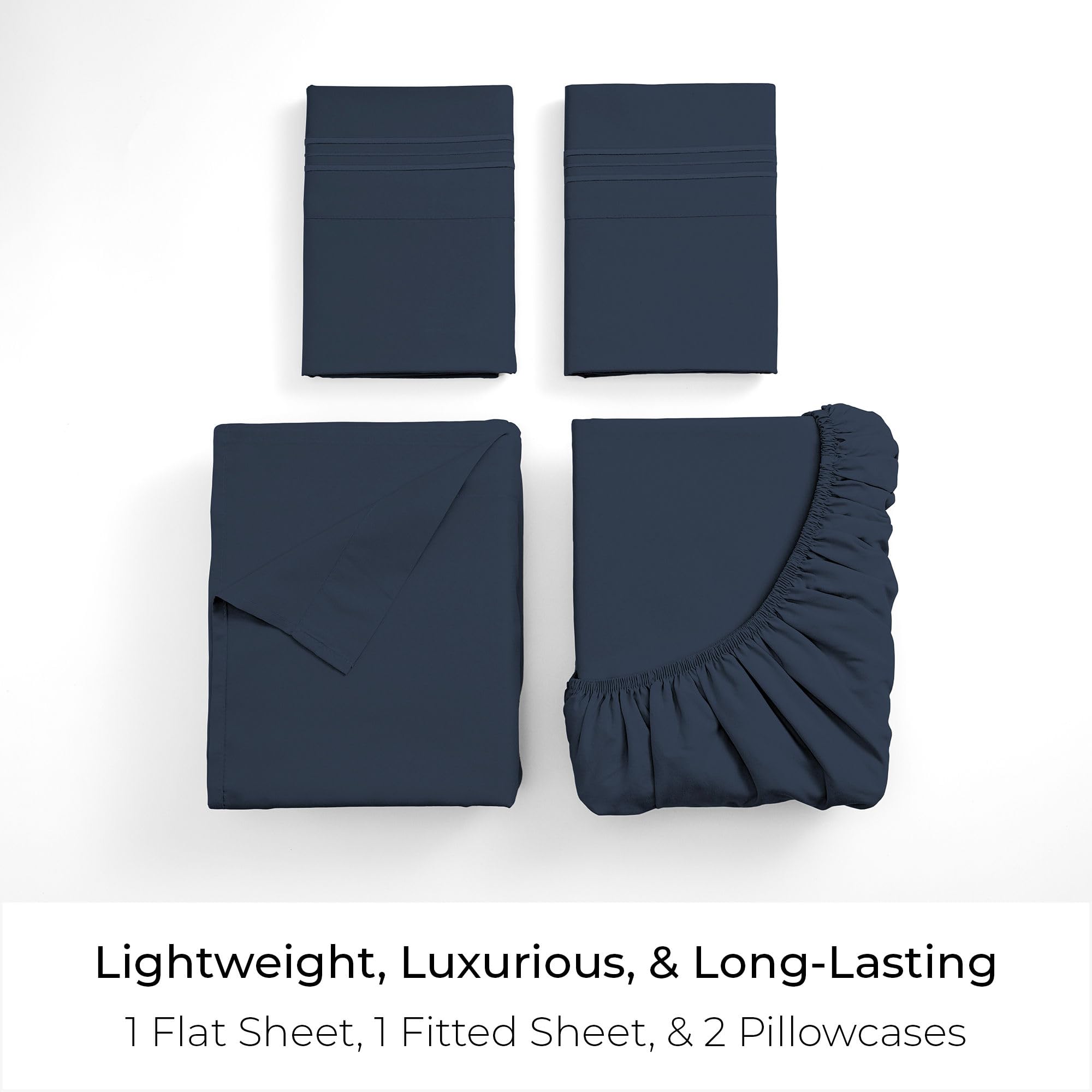 Mellanni queen sheets set pillowcases with ultra-soft microfiber for restful nights.
