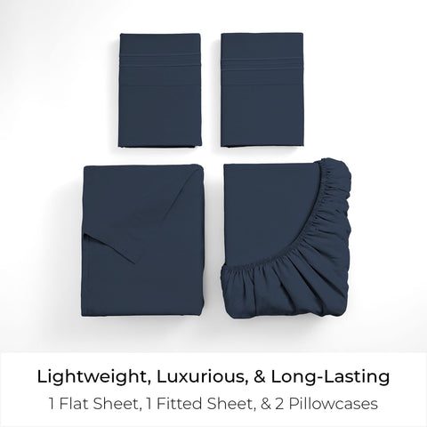 Mellanni queen sheets set pillowcases with ultra-soft microfiber for restful nights.