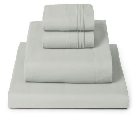 Mellanni Queen Sheets Spa Mint on bed provide cooling, breathable comfort.
