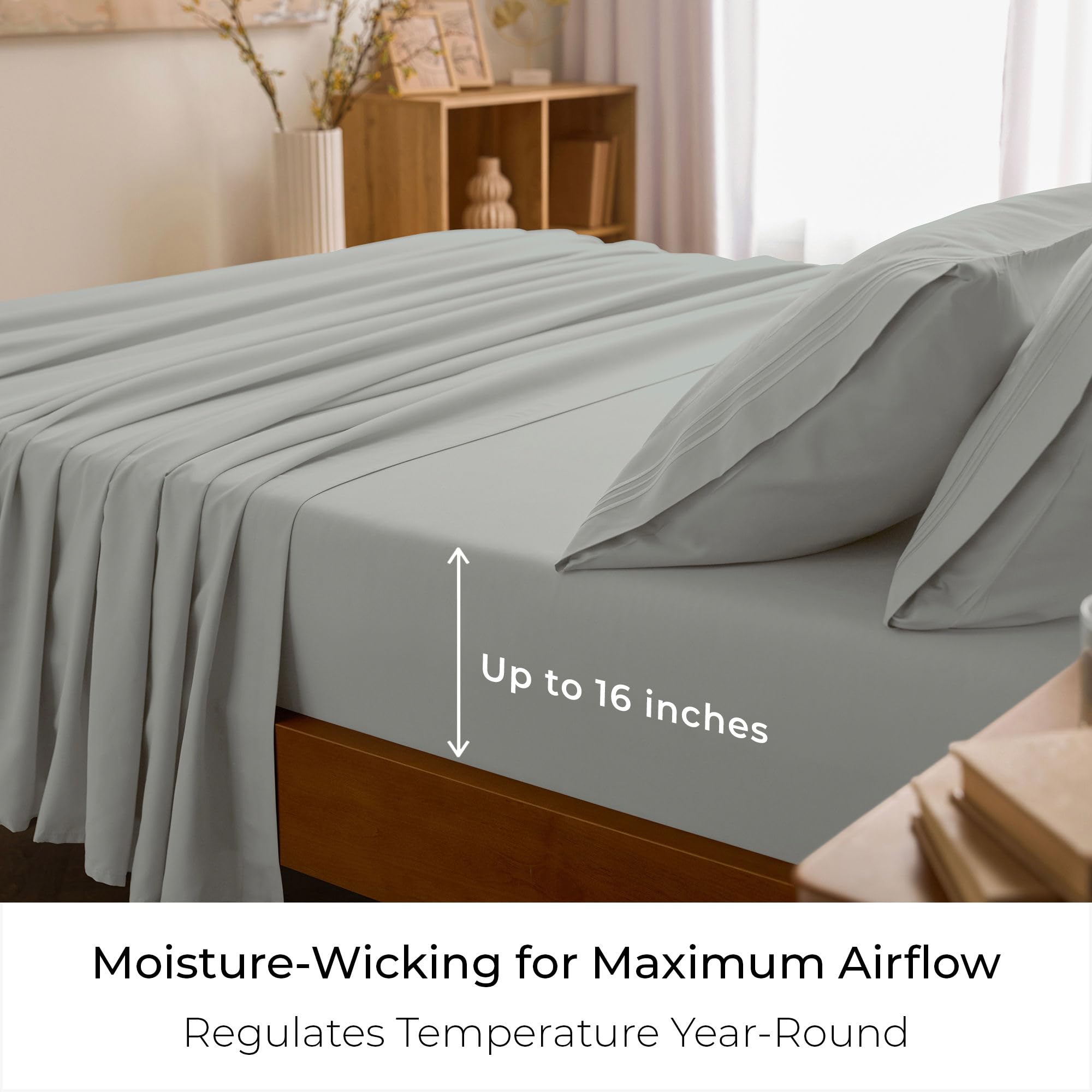 Mellanni Spa Mint pillowcases highlight smooth, pillow-friendly finish.