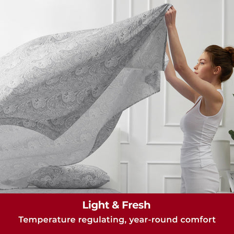 Mellanni queen sheets stitching and elastic band, secure fit on deep mattresses.