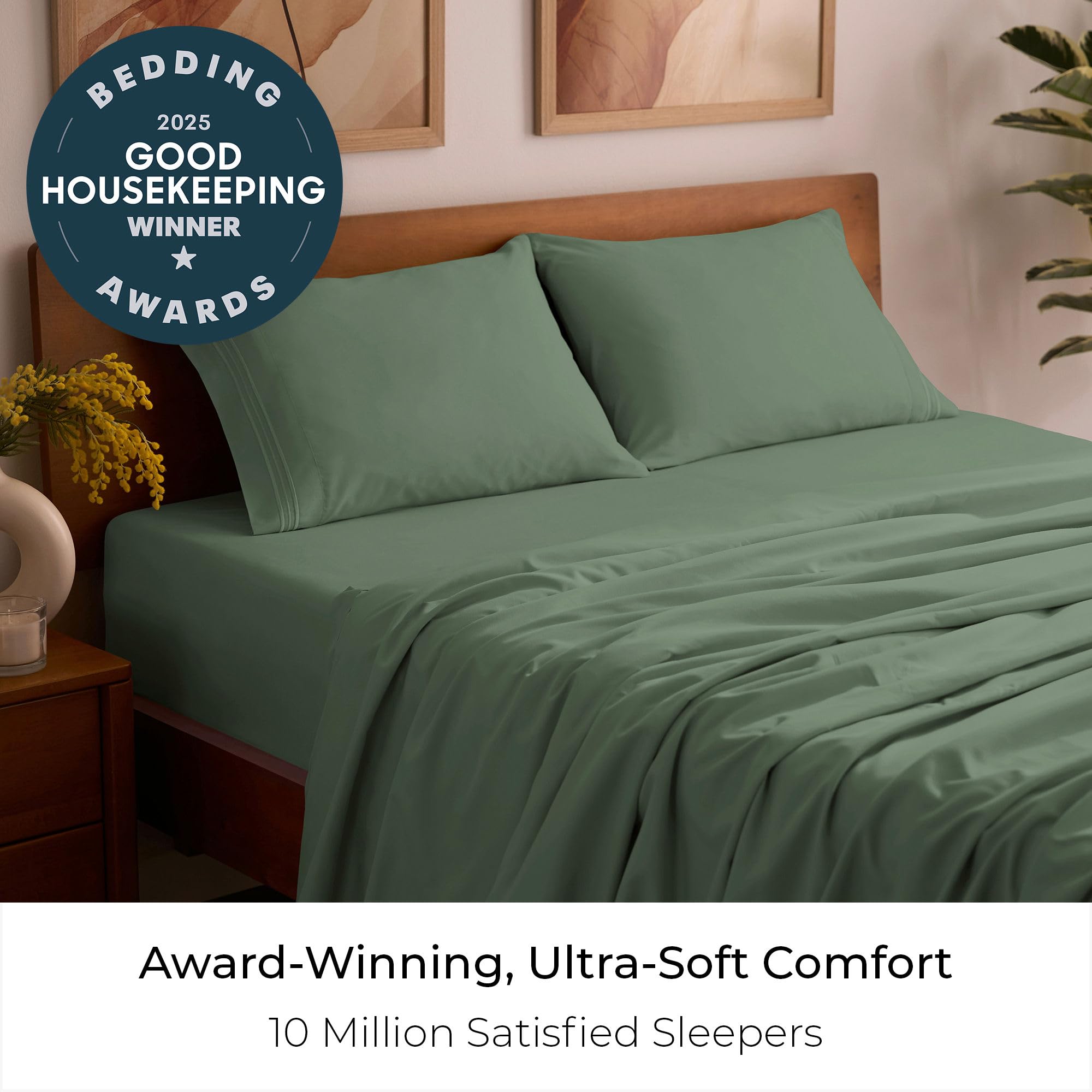 Mellanni ultra-soft microfiber offers breathable comfort for year-round sleep