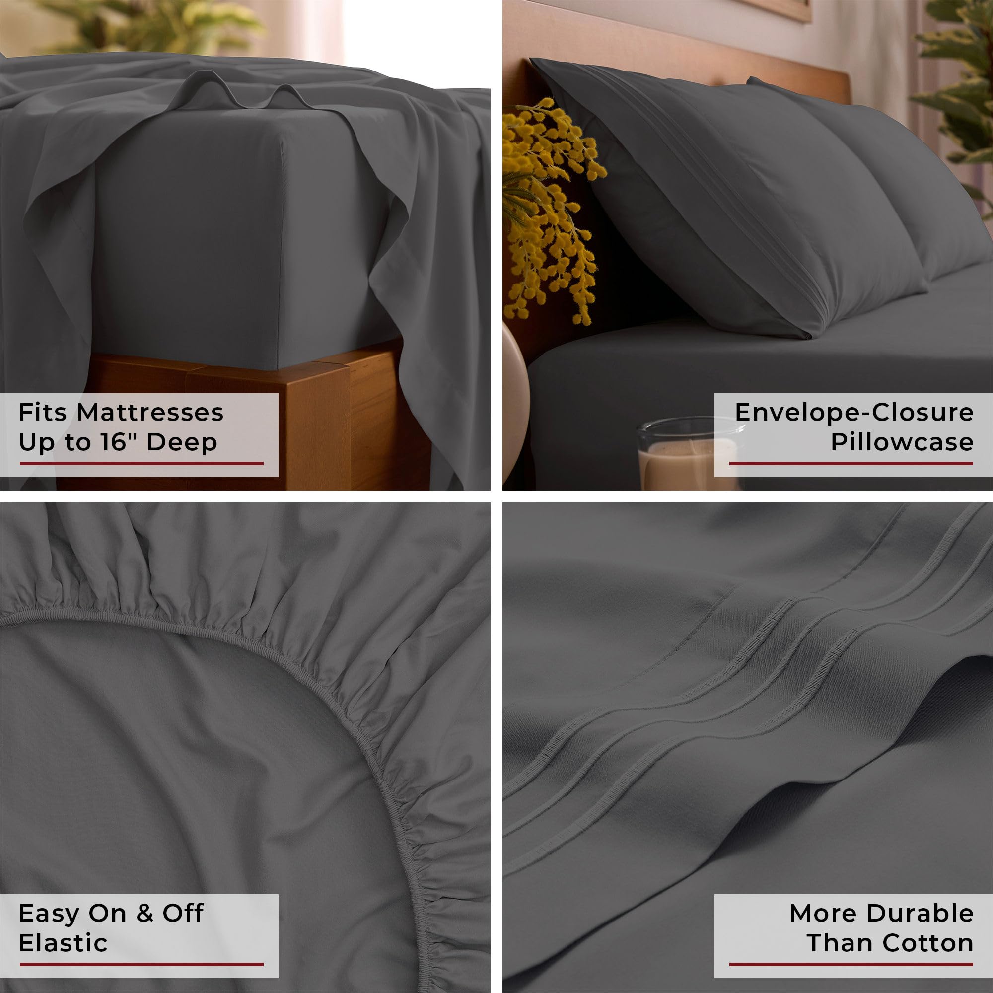 Mellanni sheets wrinkle-free appearance after washing supports easy care and quick drying.