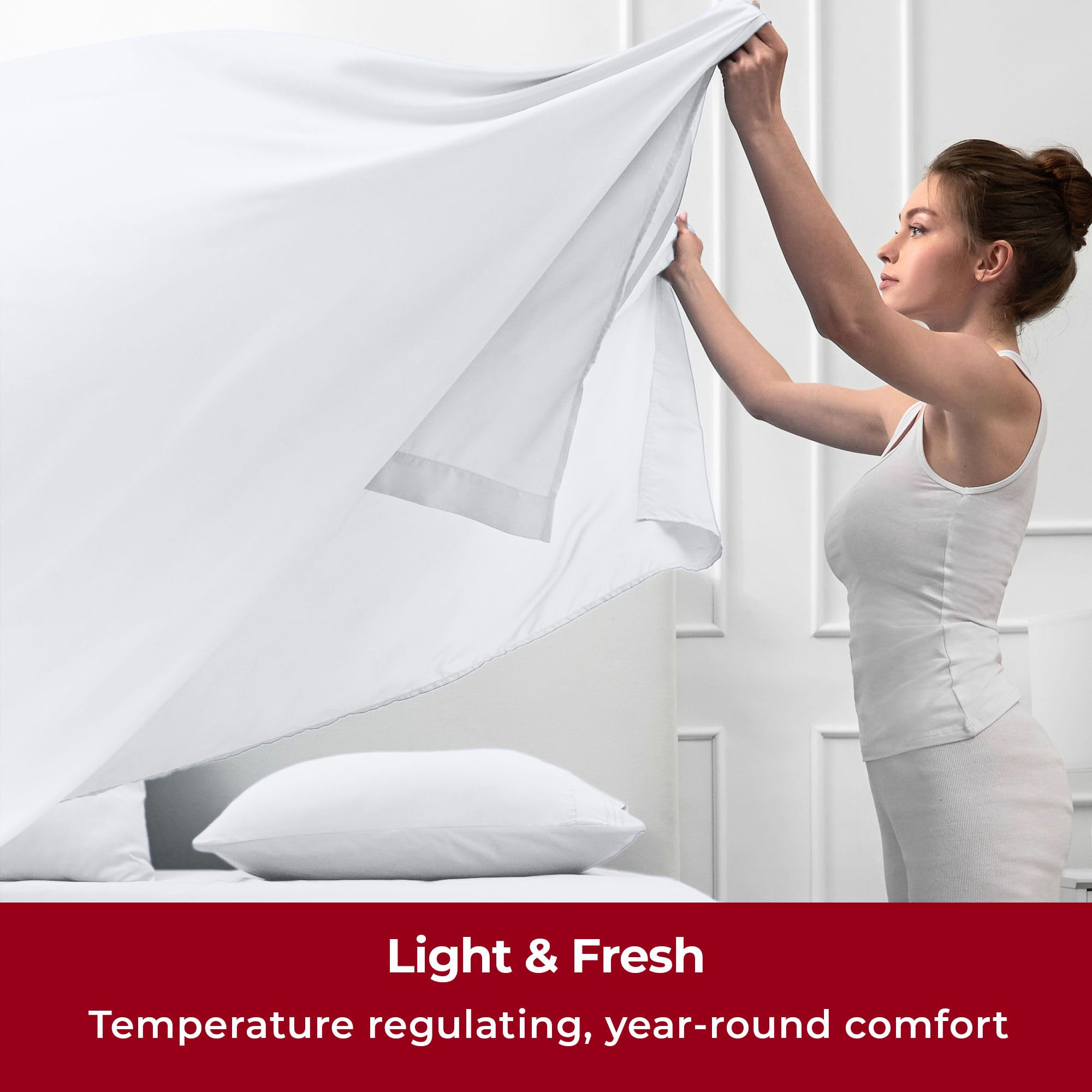 Mellanni flat sheet provides full bed coverage with generous 66x96 dimensions