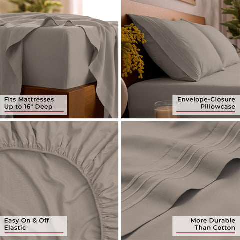 Mellanni wrinkle- and fade-resistant finish keeps sheets neat after washing