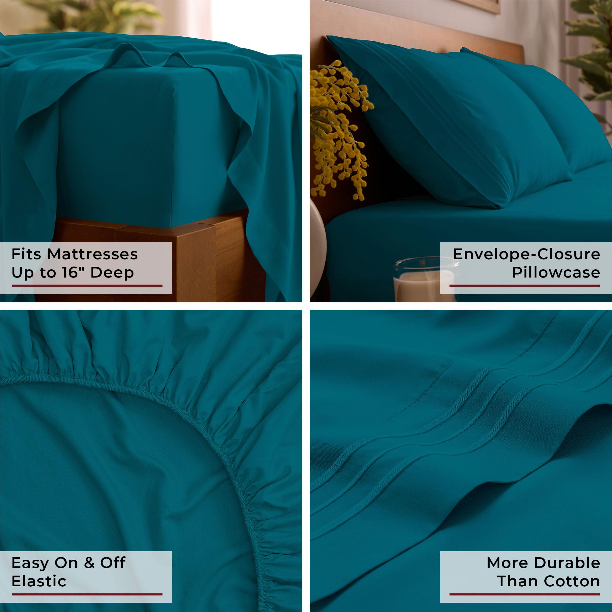 Mellanni wrinkle-resistant finish for a smooth hotel-like appearance.