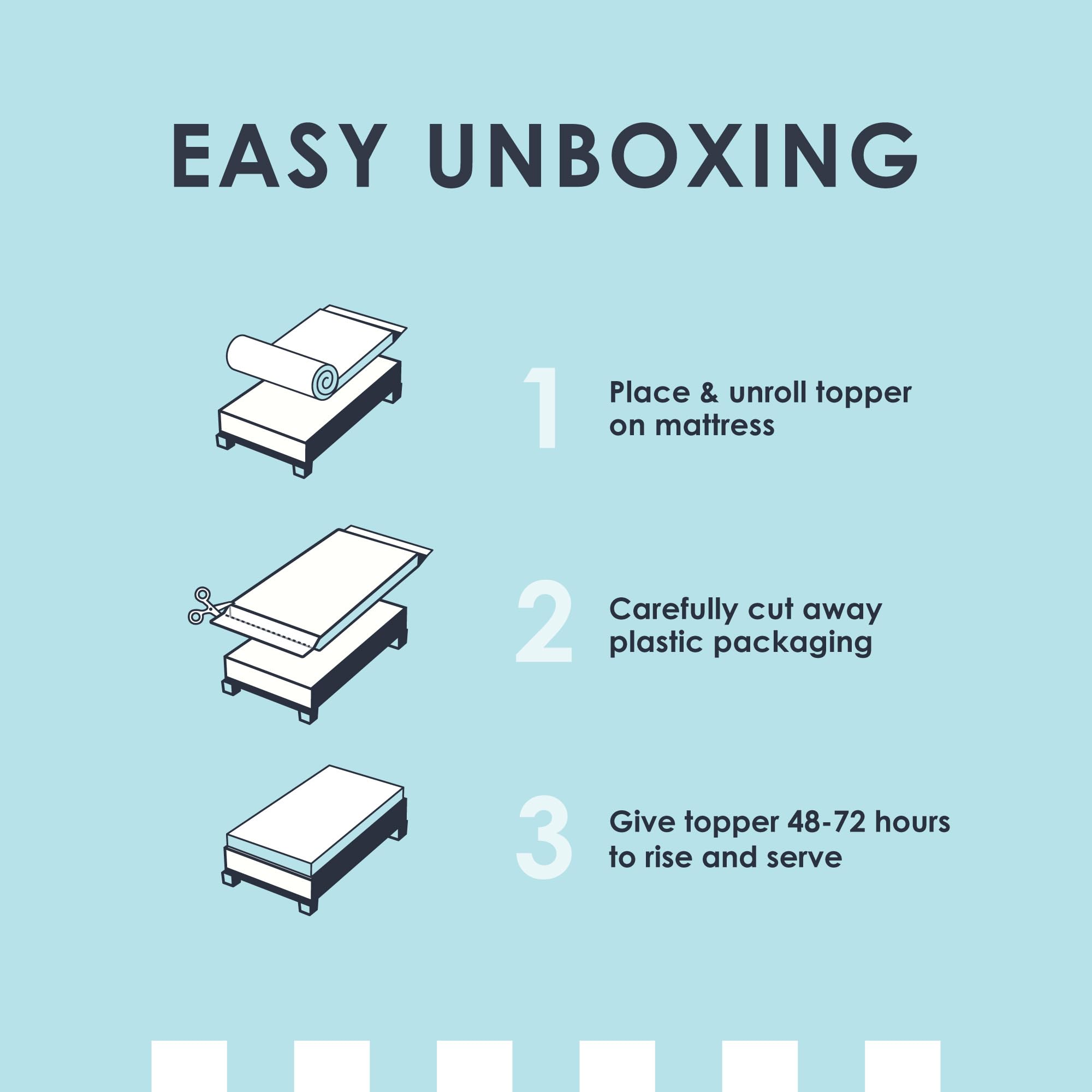 Mellow dorm room setup with topper for an easy mattress upgrade
