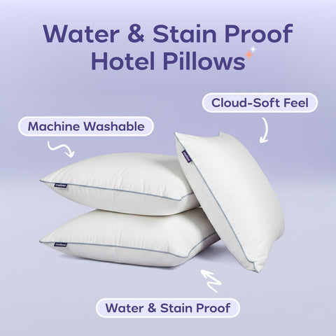 Mellow Hotel Pillow stain-resistant fabric stays clean longer.