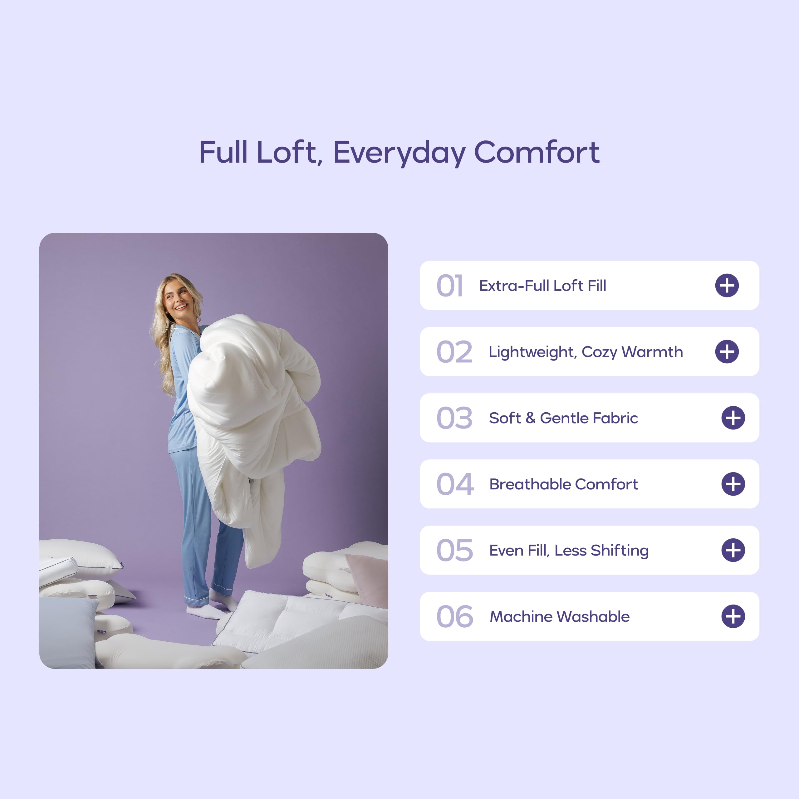Mellow Marshmellow Comforter machine washable for easy care