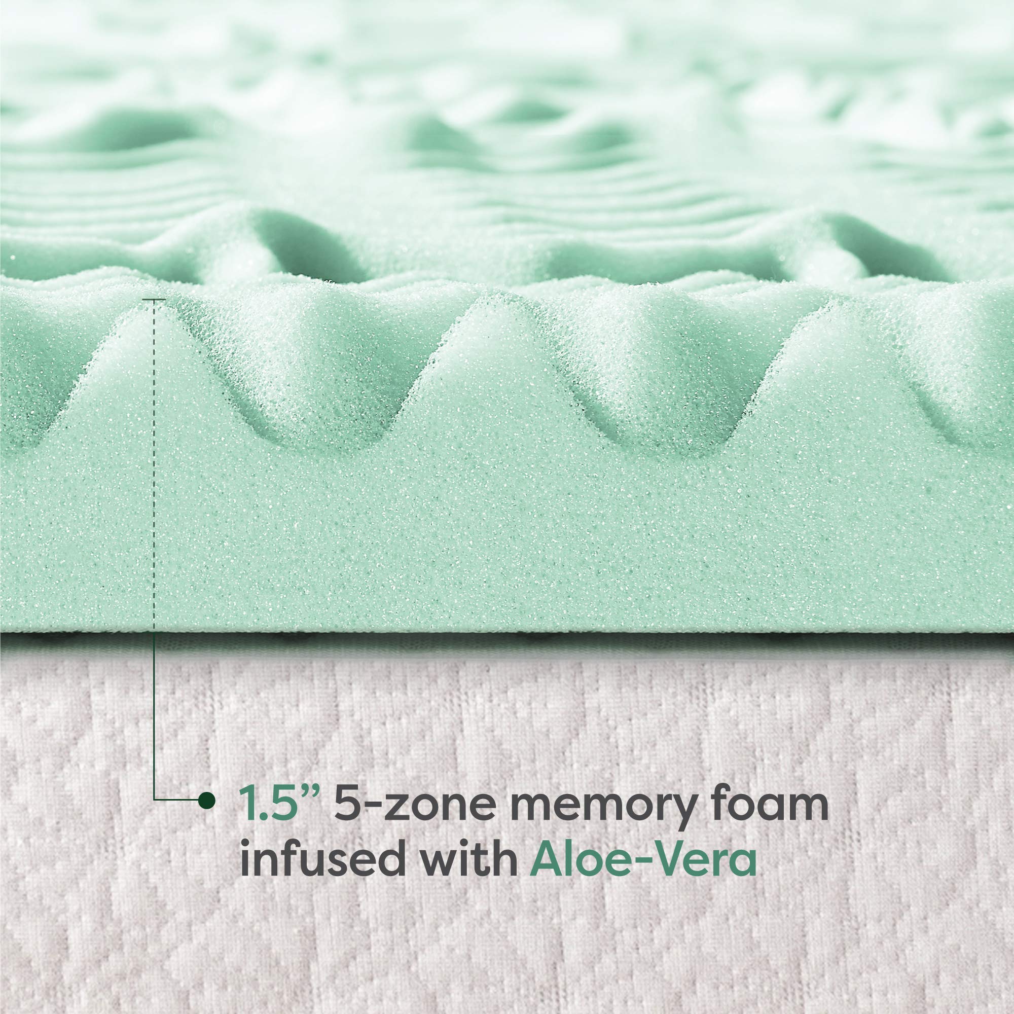 Mellow queen size topper on bed demonstrates dorm room upgrade.