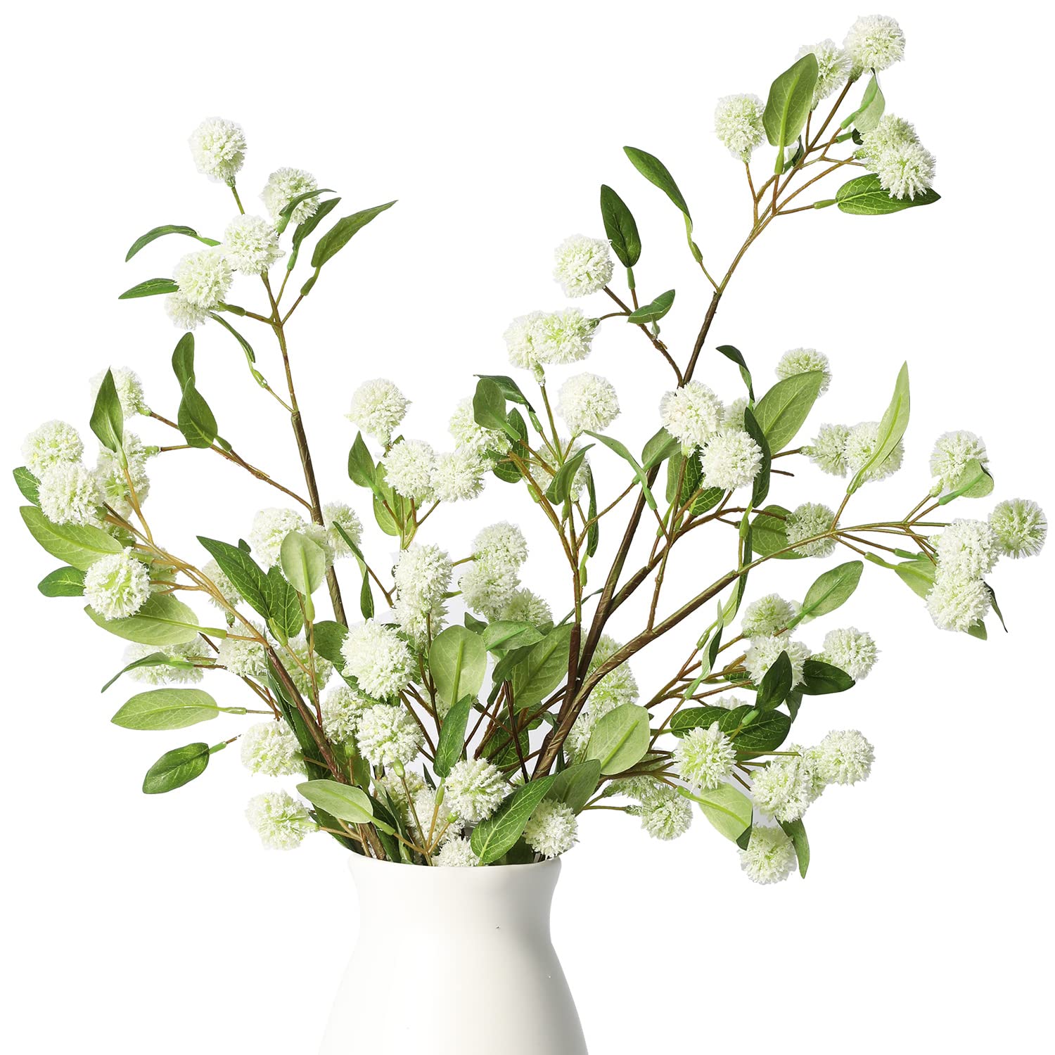 Melorca&Guilla artificial plants: four long green branches for lush vase displays