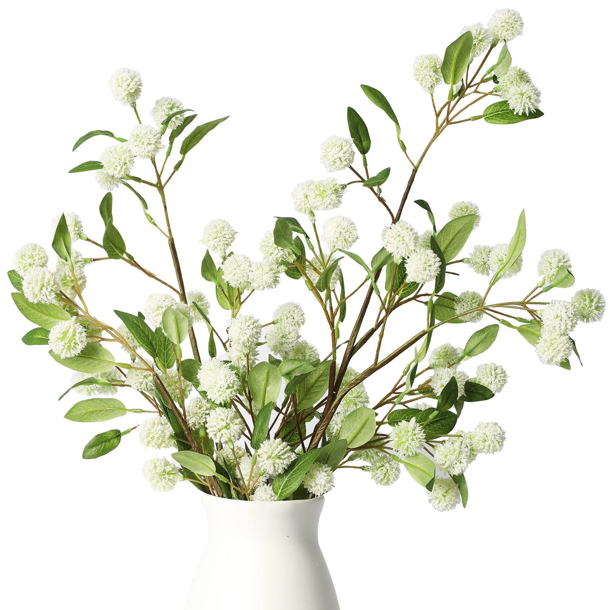 Melorca&Guilla artificial plants: four long green branches for lush vase displays
