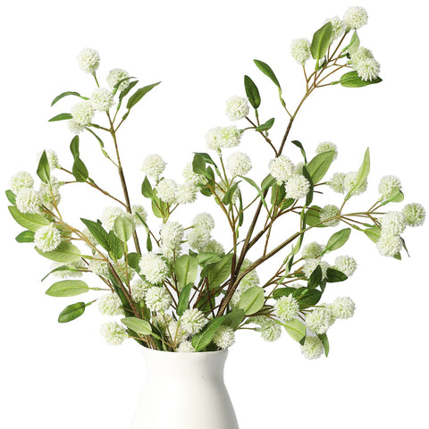 Melorca&Guilla artificial plants: four long green branches for lush vase displays