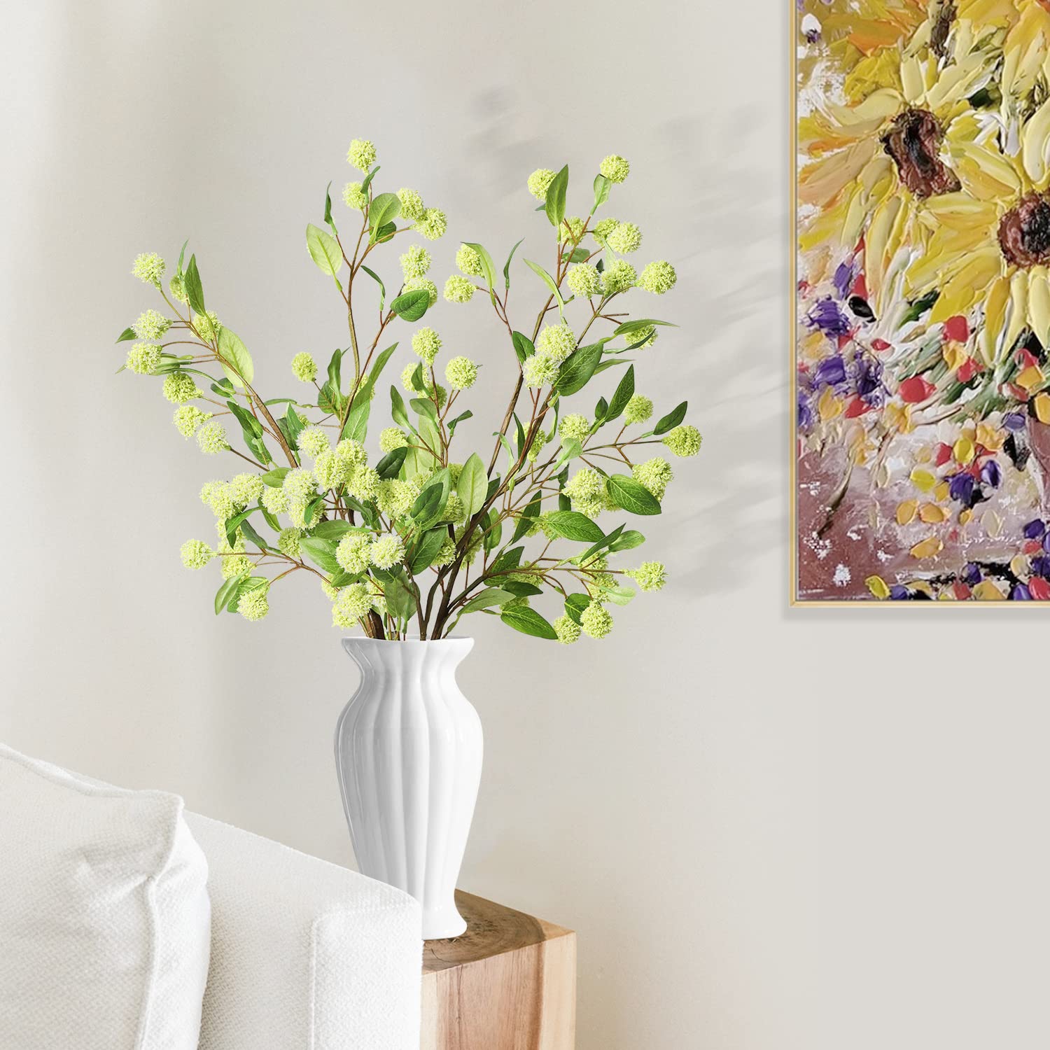 Melorca&Guilla artificial plants: white orchid fruit branch detail for elegant arrangements