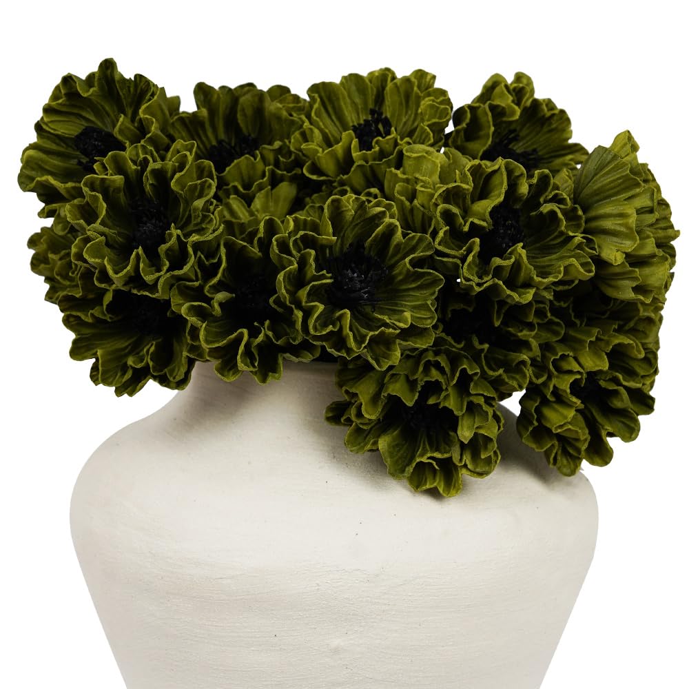 Melorca&Guilla green cornpoppy cluster for wedding decor and tablescapes