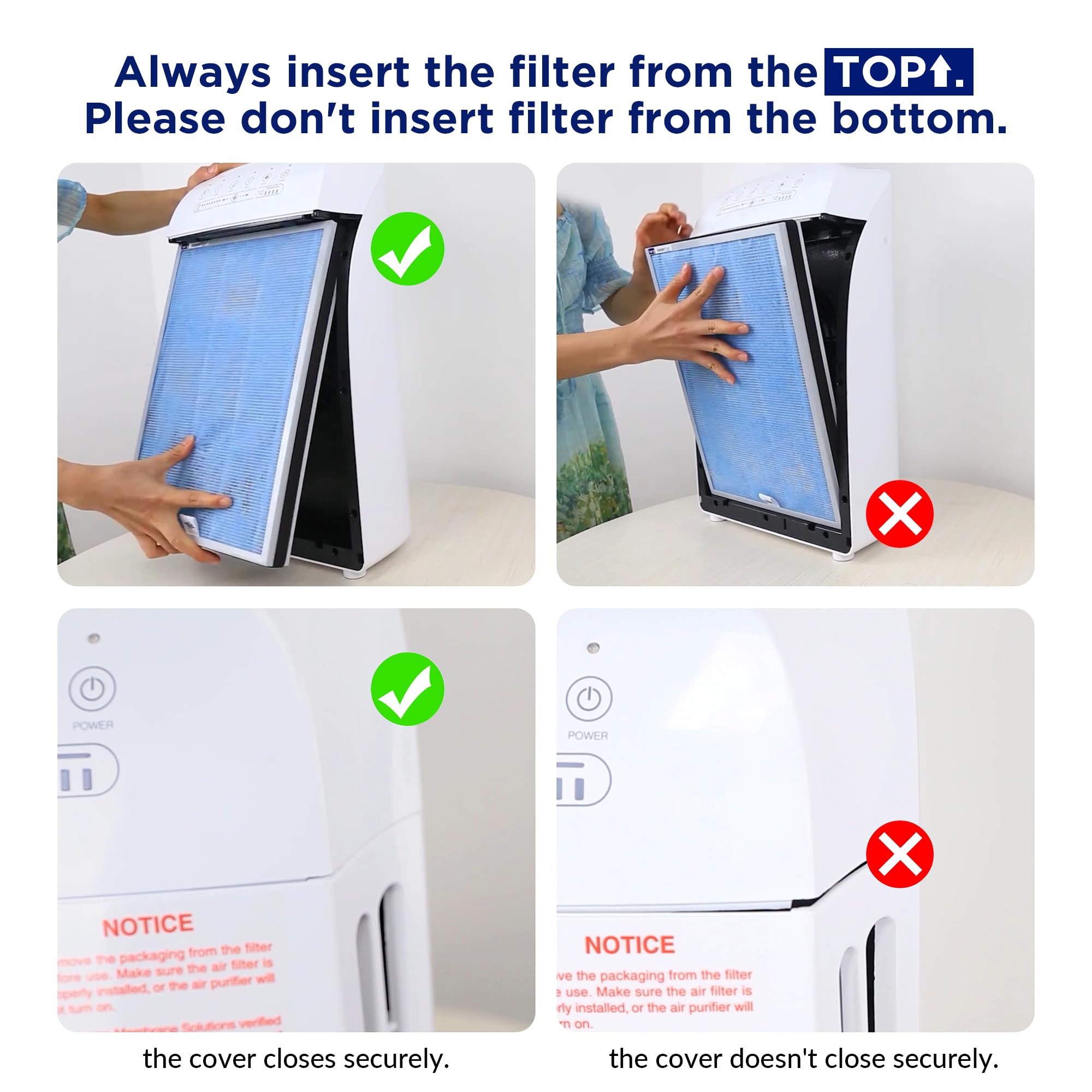 Membrane Solutions H13 HEPA media close-up emphasizes particle capture and odor control.