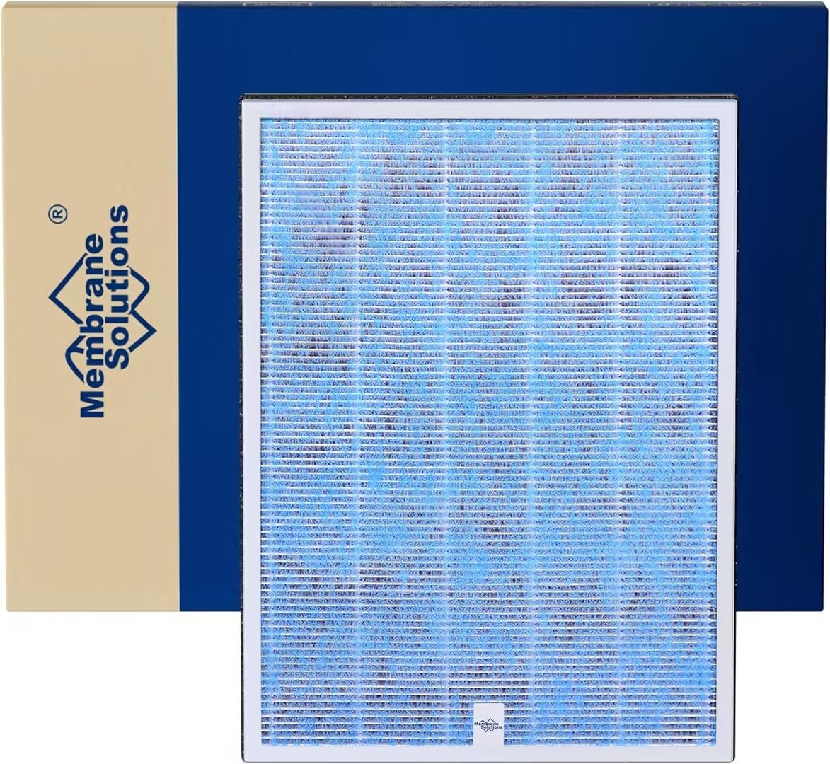 Membrane Solutions MSA3S filter front view shows genuine 4-in-1 H13 design for efficient air purification.