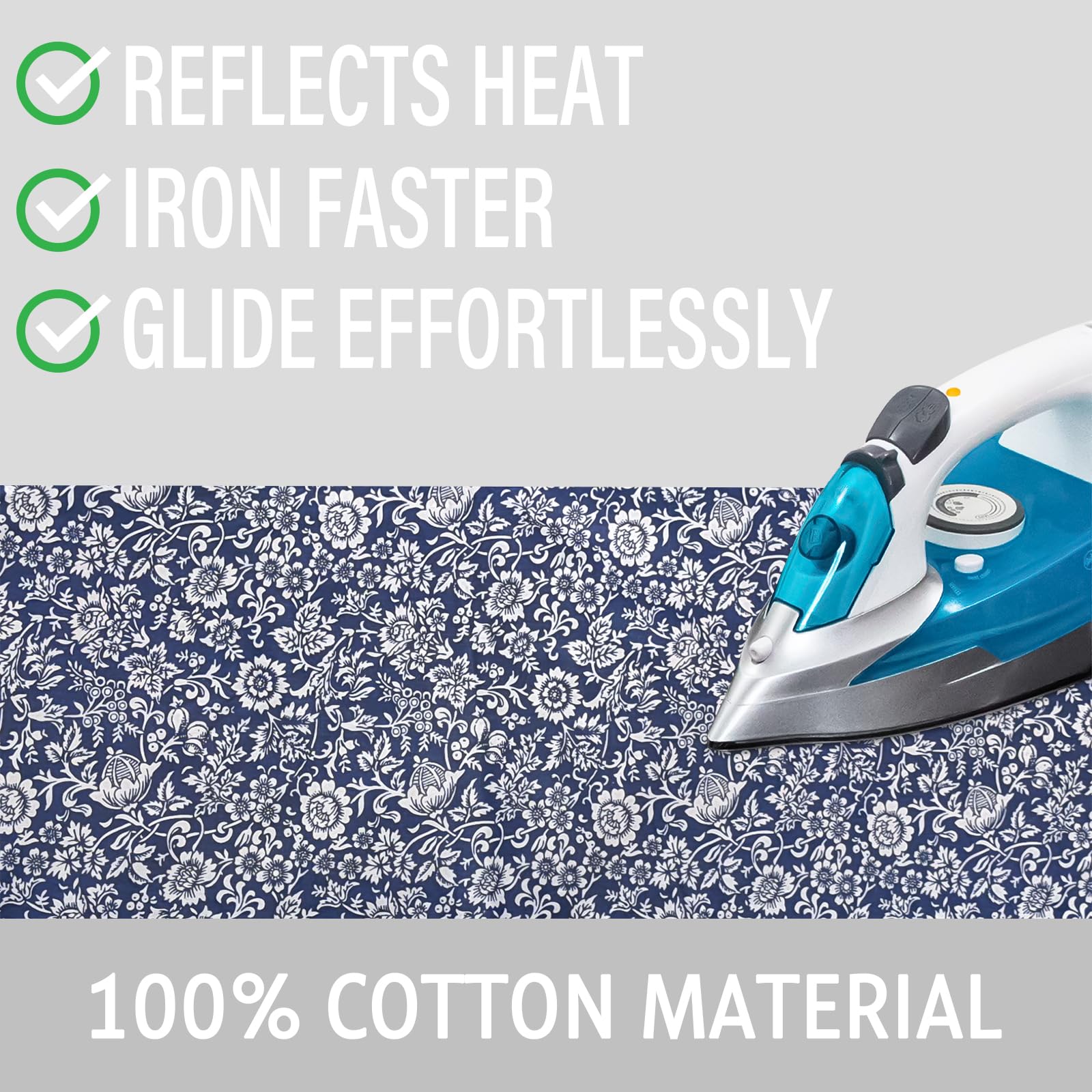 Memeaty 6mm thick padding distributes heat evenly for smoother ironing