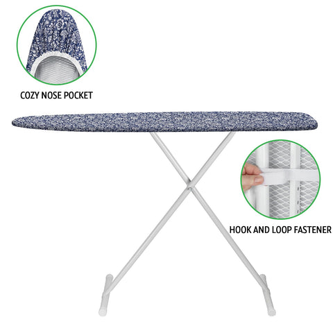 Memeaty elastic edge and hook-and-loop fasteners keep the cover in place