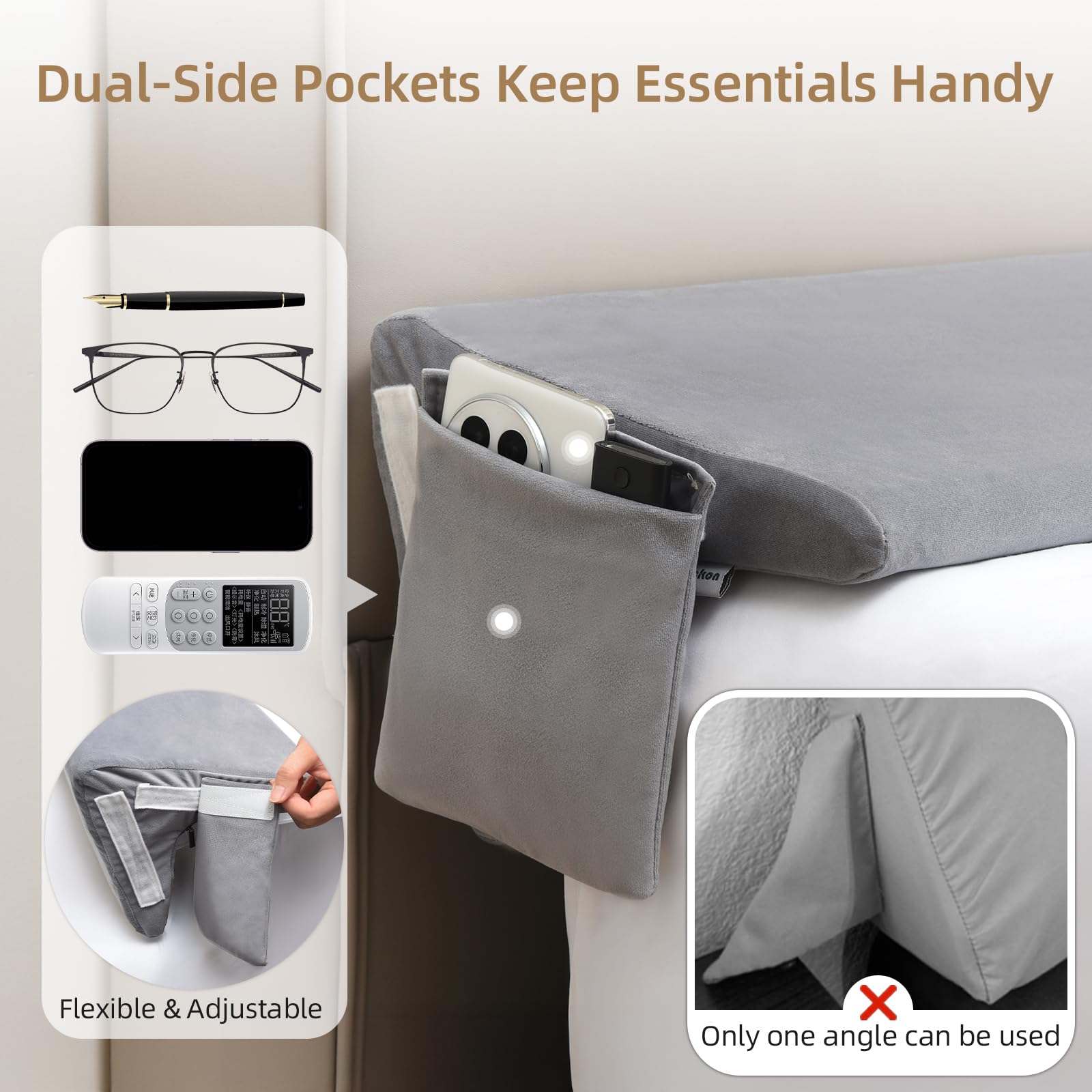 Memeluckon gap filler between bed and headboard covers up to six inches
