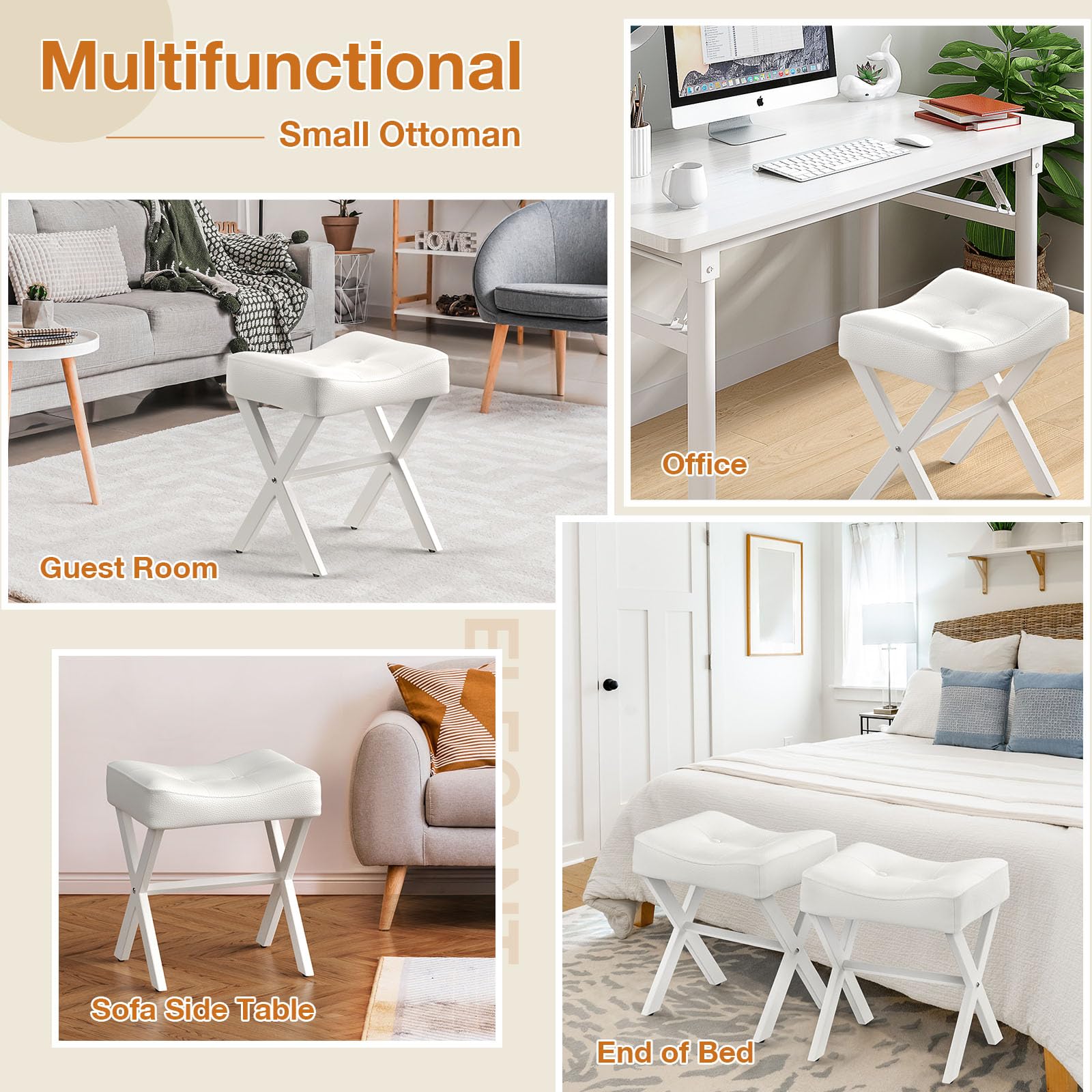 Memobarco vanity stool assembly is quick and tool-light.