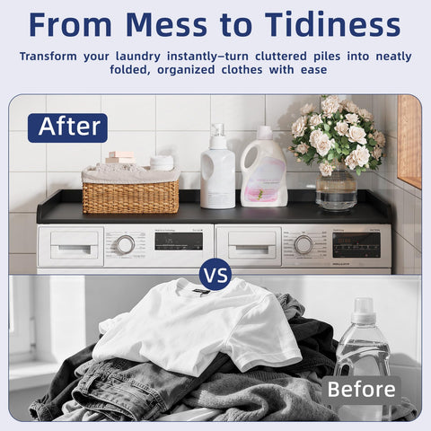 Memobarco topper drill-free-setup demonstrates simple placement on top of washer.
